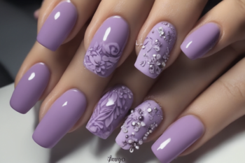 Unhas Decoradas Lilás: Inspirações de Cores, Esmaltes e Nail Arts