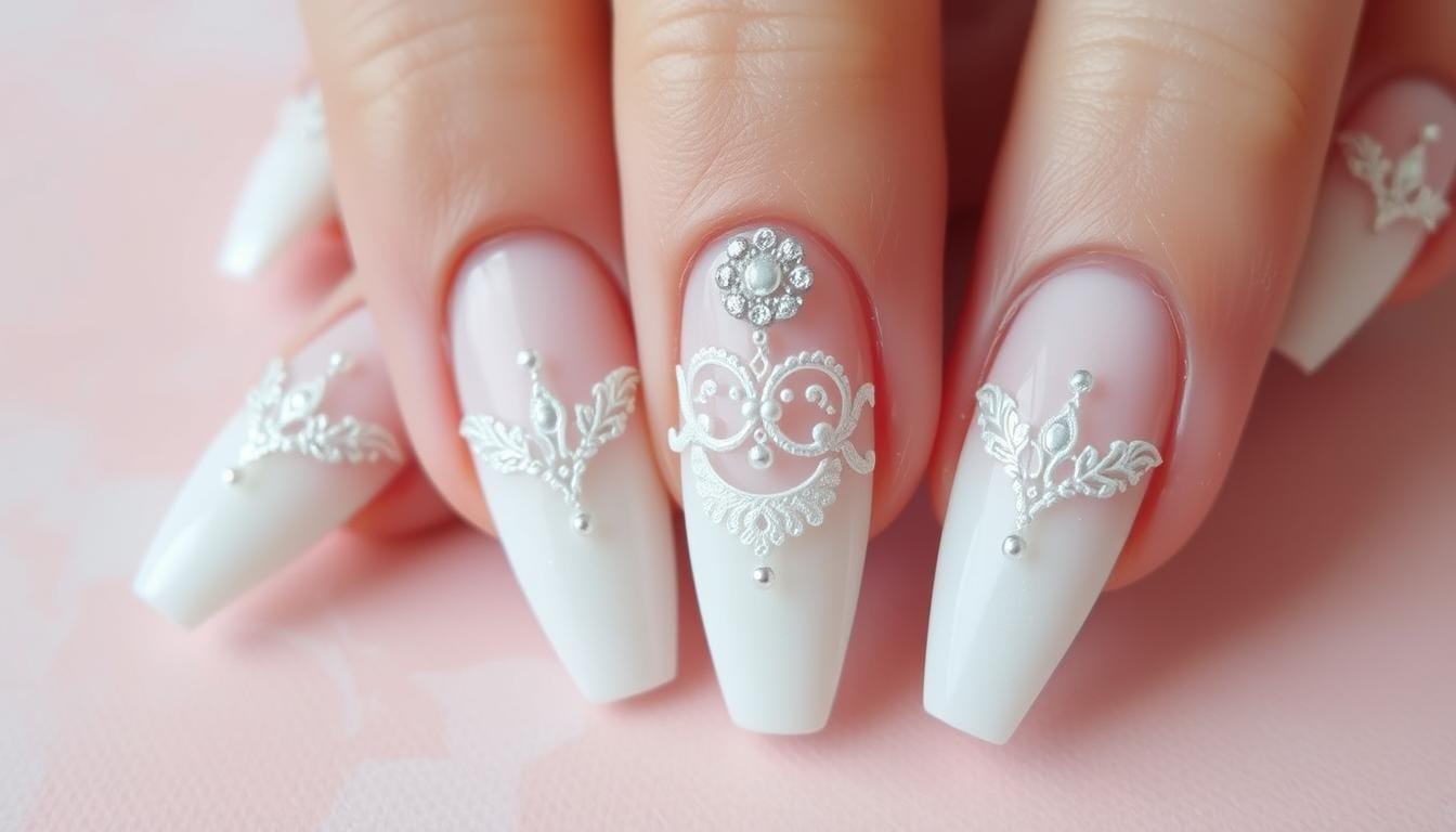 Unhas Decoradas Brancas