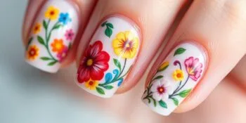 Unhas Decoradas Passo a Passo: Florzinhas Delicadas