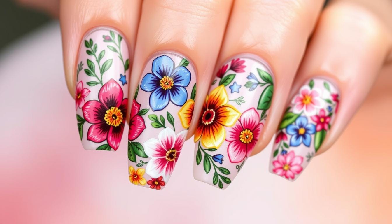 Como fazer flores nas unhas