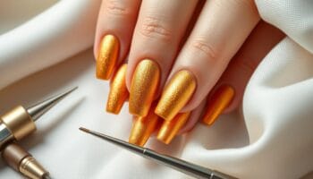 Como Fazer Unhas Douradas Foscas em Casa