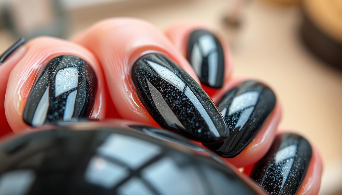 Unhas Preto Metálico