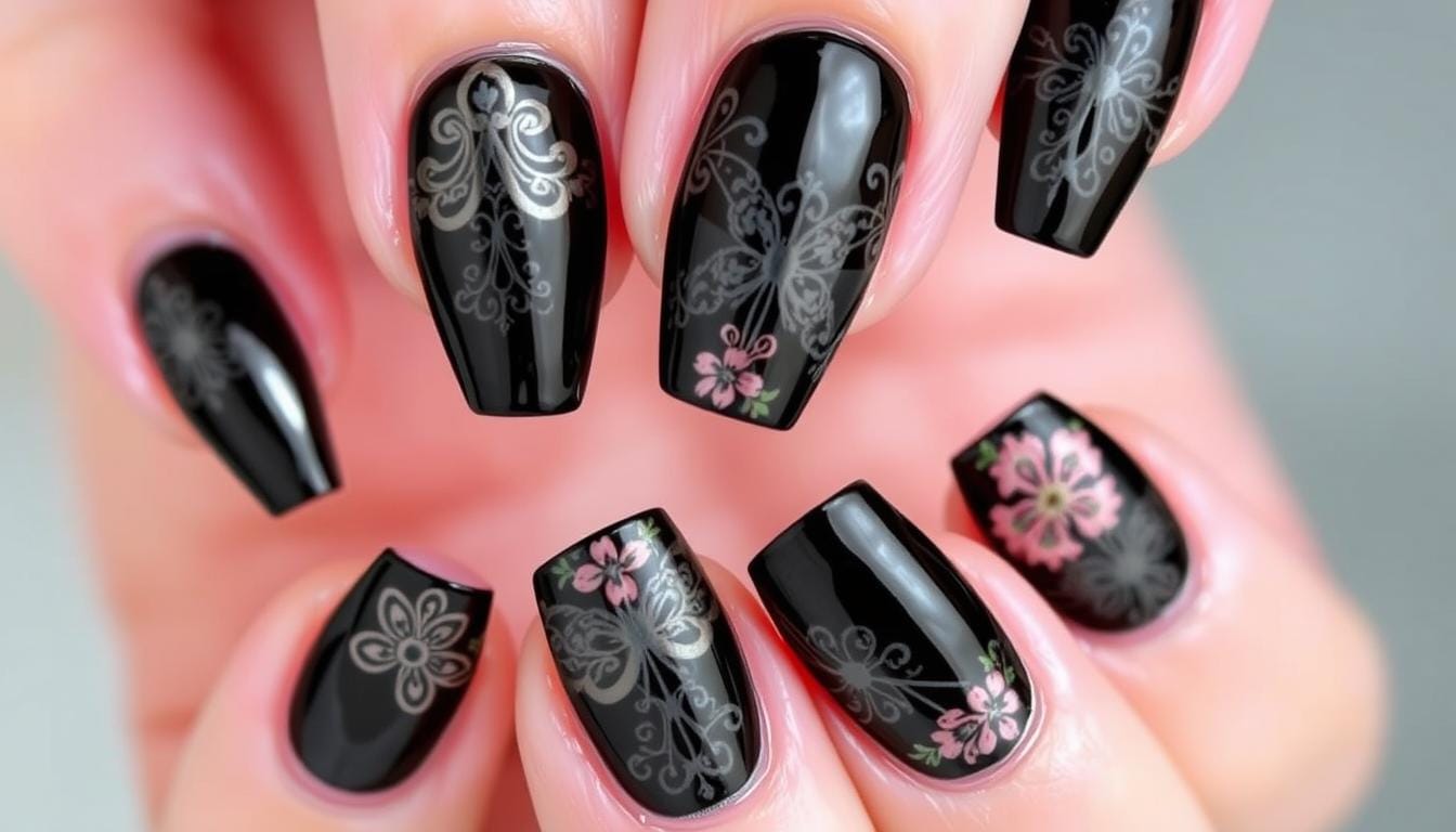 Unhas de Gel em Preto