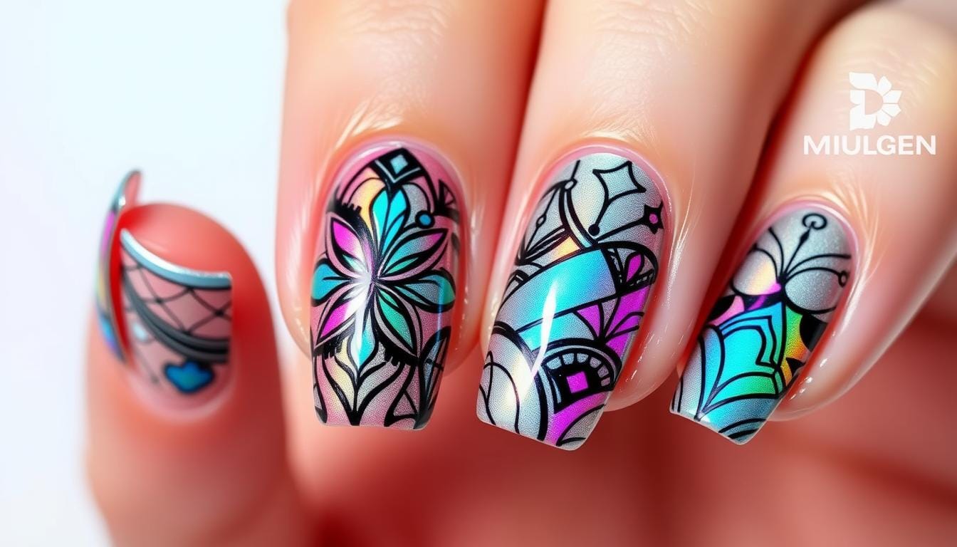 Unhas holográficas modernas