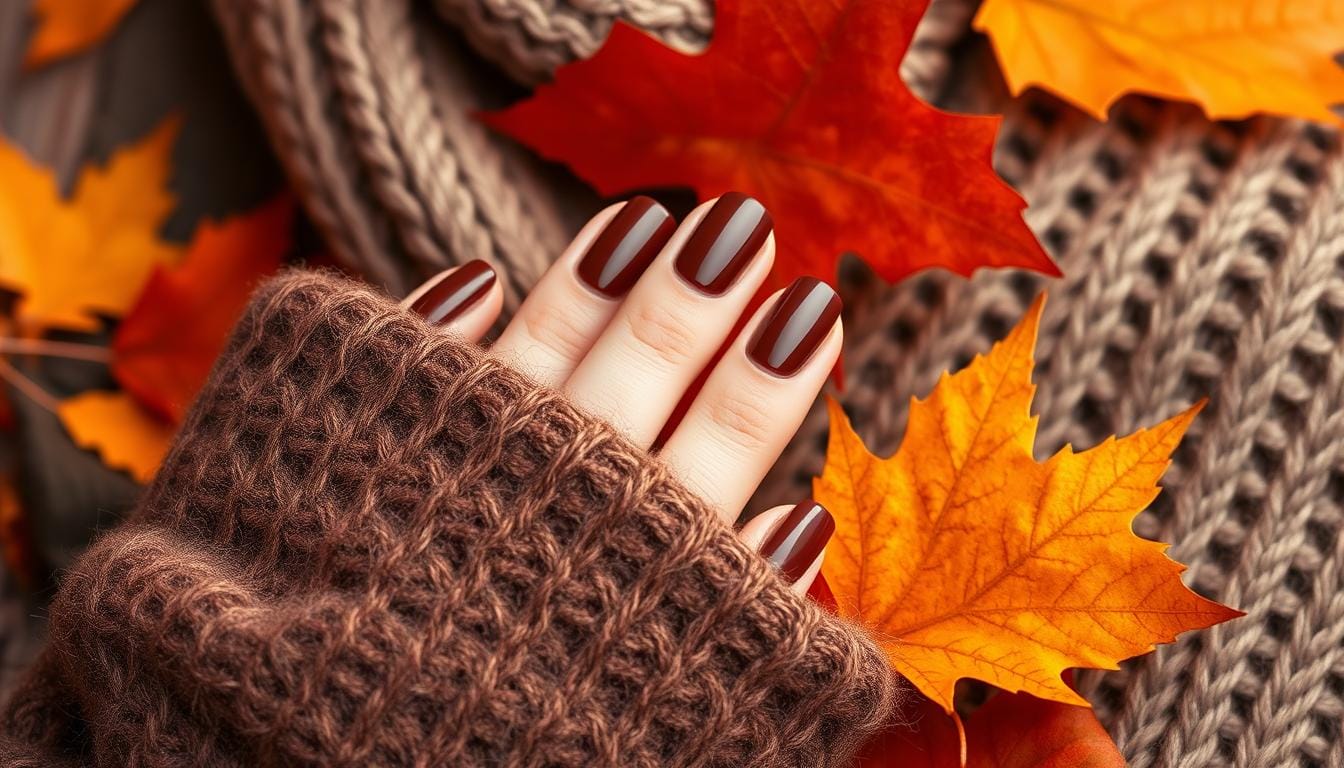 Unhas marrom chocolate