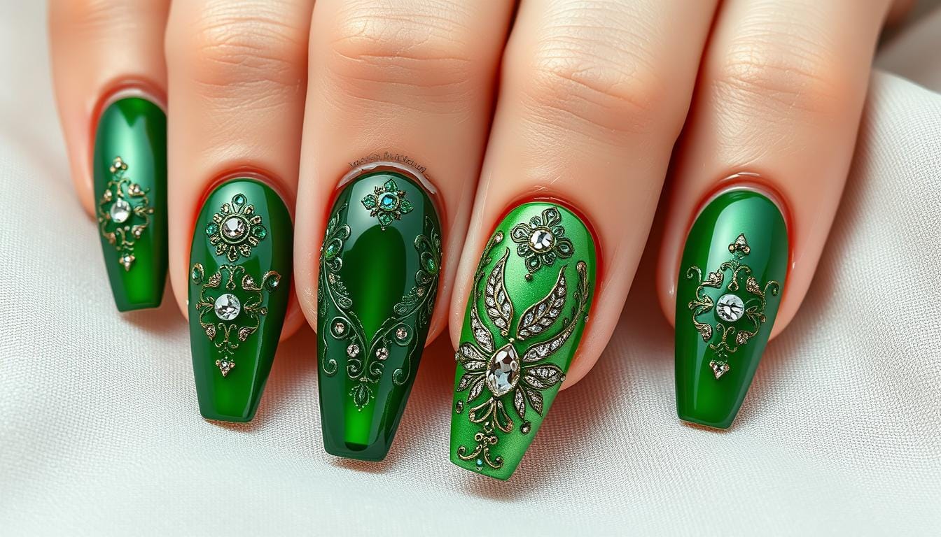 Unhas verdes para festas
