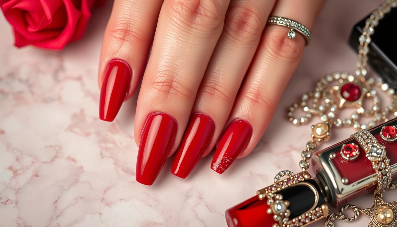 Unhas vermelhas para eventos