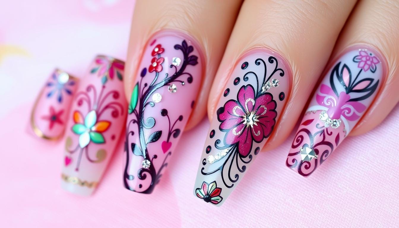 Veja lindas unhas decoradas em gel para inspirar