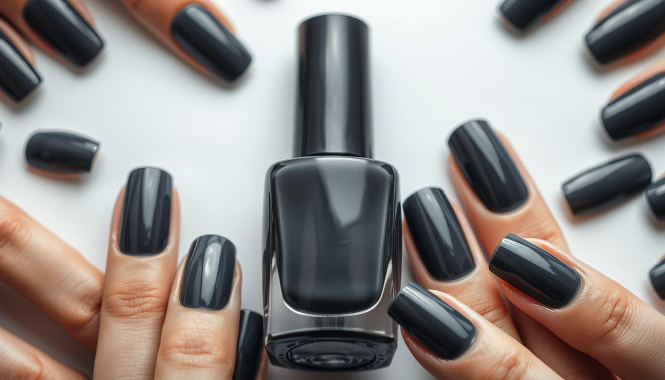 esmalte cinza escuro