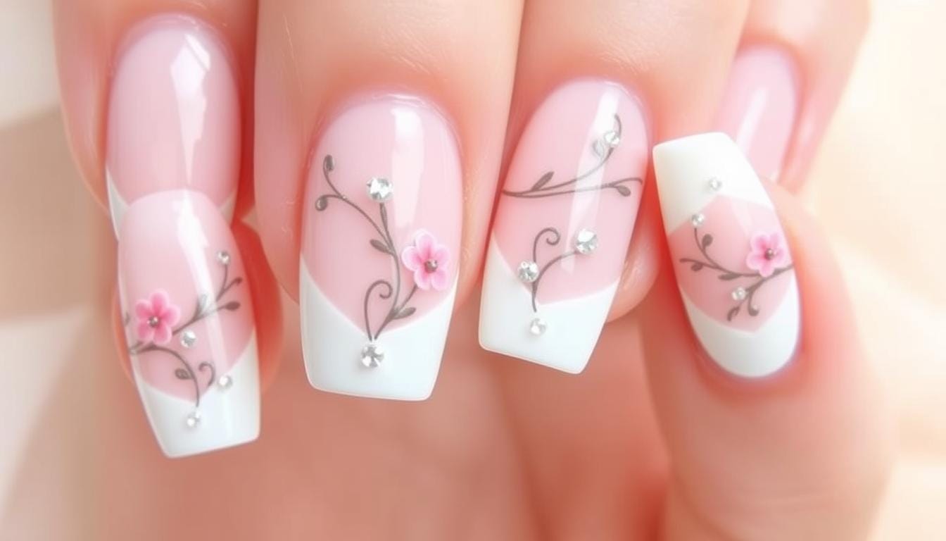 Unhas Decoradas Francesinha Branca