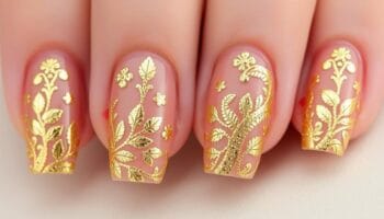 Minhas dicas para unhas decoradas nude com dourado