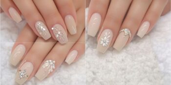Ideias Elegantes de Unhas Decoradas Bege para Festas