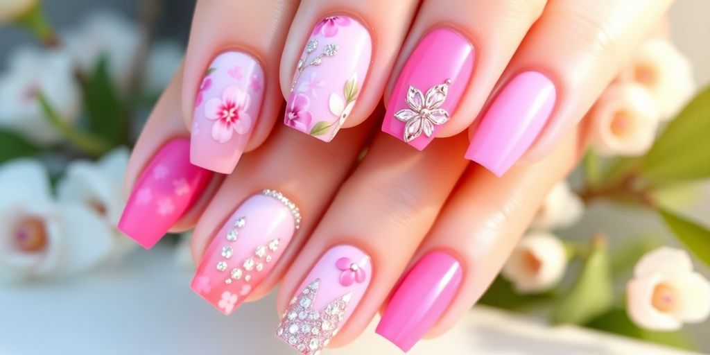 Unhas Decoradas Rosa