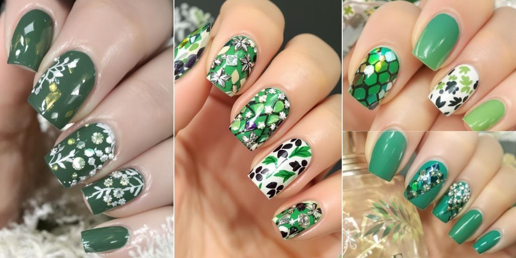 Unhas Decoradas Verdes