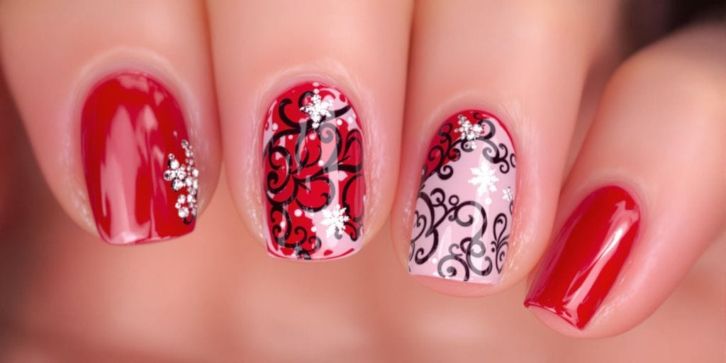 Unhas Decoradas em Vermelho