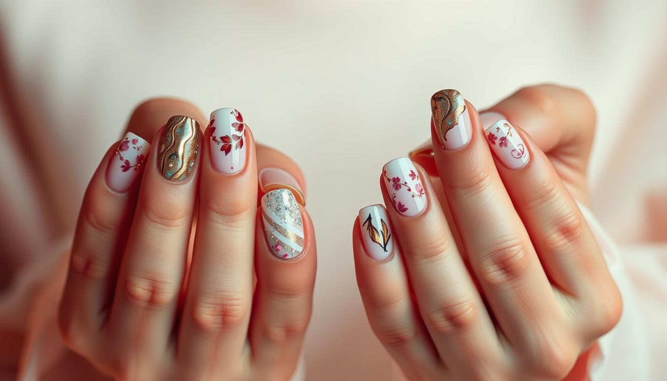 unhas decoradas em gel