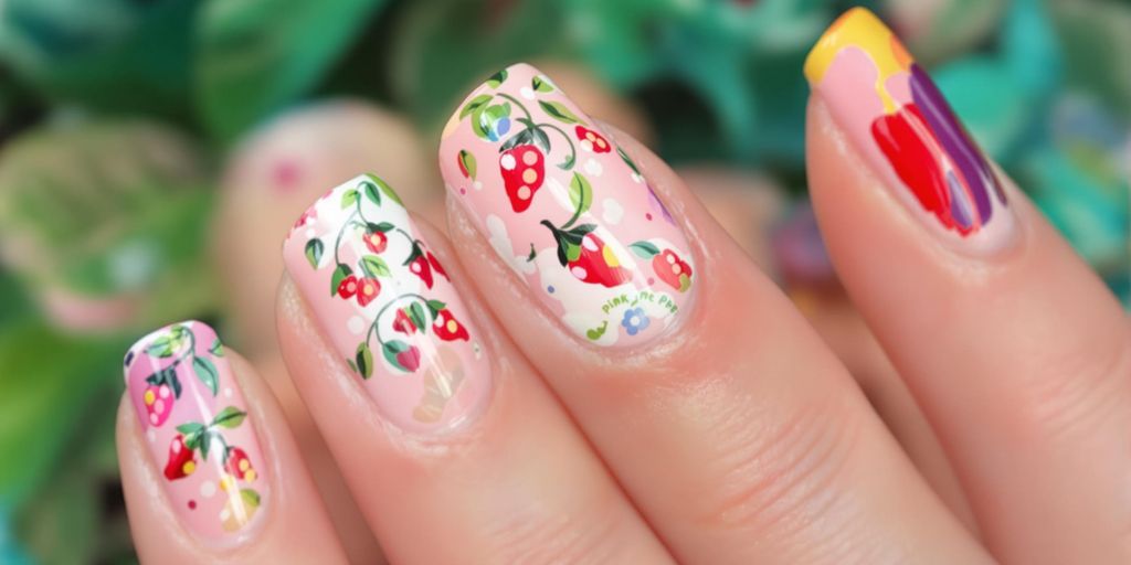 unhas decoradas pimenta rosa