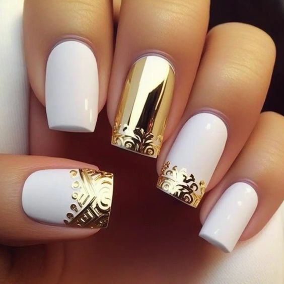 Unhas Decoradas Prata Metálico