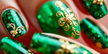 Unhas Decoradas Verde-Esmeralda: Riqueza e Luxo
